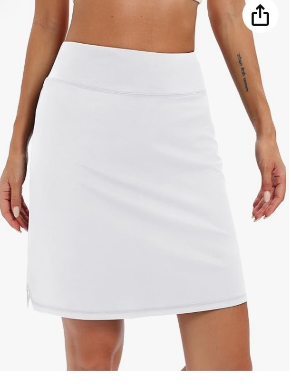 White Women's lined athletic skirt by lou Keith-small